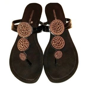 Montego Bay Club Brown Beaded Sandals